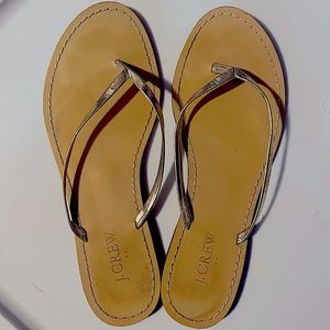 JCrew Gold Leather Sandal FlipFlops